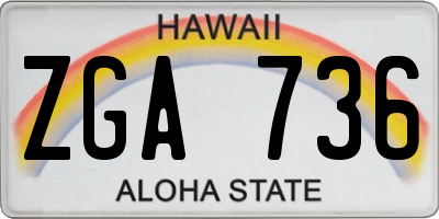 HI license plate ZGA736