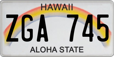 HI license plate ZGA745