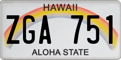 HI license plate ZGA751