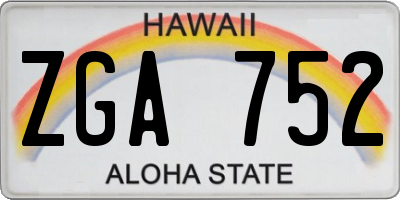 HI license plate ZGA752