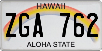 HI license plate ZGA762