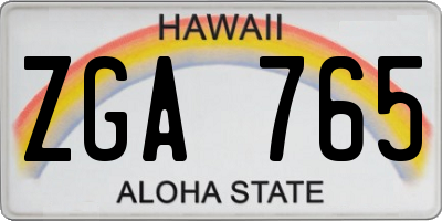 HI license plate ZGA765