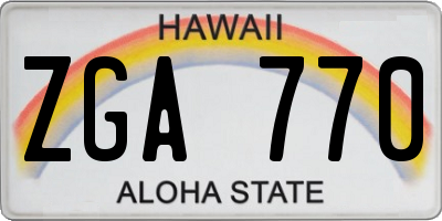 HI license plate ZGA770