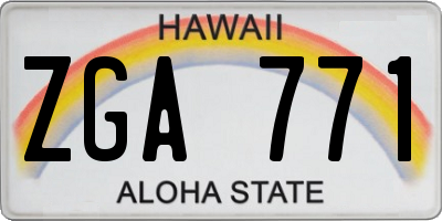 HI license plate ZGA771