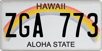 HI license plate ZGA773