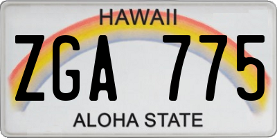 HI license plate ZGA775