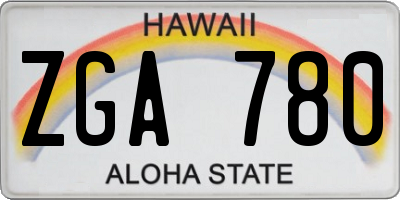 HI license plate ZGA780