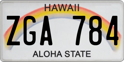 HI license plate ZGA784