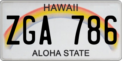 HI license plate ZGA786