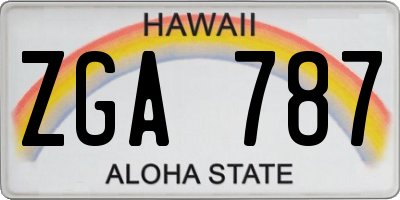 HI license plate ZGA787