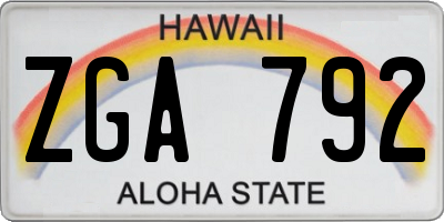 HI license plate ZGA792