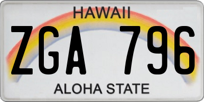 HI license plate ZGA796