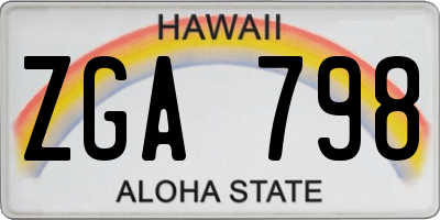 HI license plate ZGA798