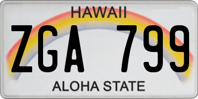 HI license plate ZGA799