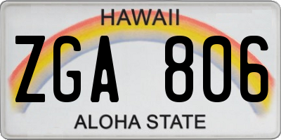 HI license plate ZGA806