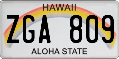 HI license plate ZGA809