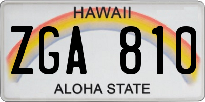 HI license plate ZGA810