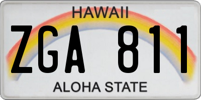 HI license plate ZGA811
