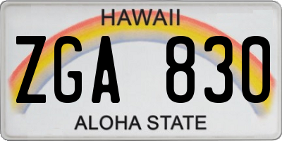 HI license plate ZGA830