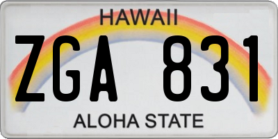HI license plate ZGA831