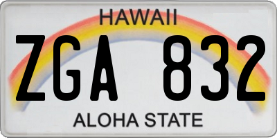 HI license plate ZGA832