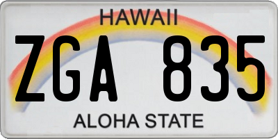 HI license plate ZGA835