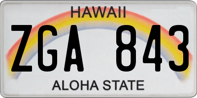 HI license plate ZGA843