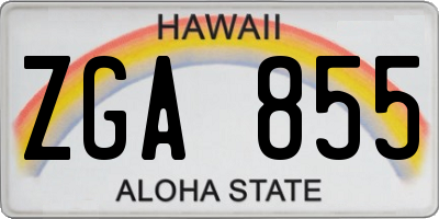 HI license plate ZGA855