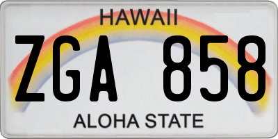 HI license plate ZGA858