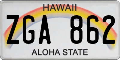 HI license plate ZGA862