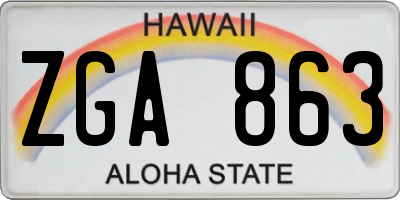 HI license plate ZGA863