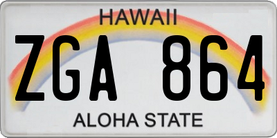 HI license plate ZGA864