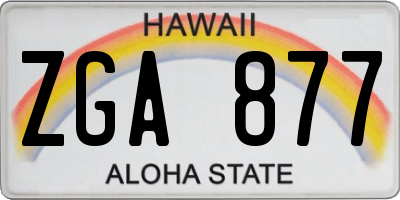 HI license plate ZGA877