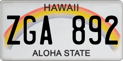 HI license plate ZGA892