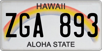 HI license plate ZGA893