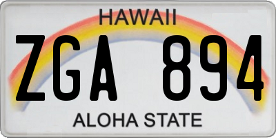 HI license plate ZGA894