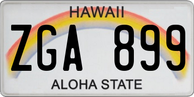 HI license plate ZGA899