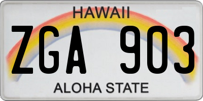 HI license plate ZGA903