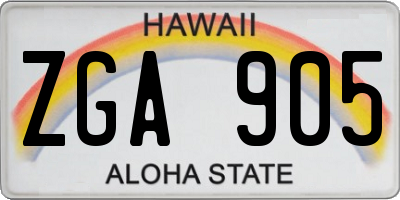 HI license plate ZGA905