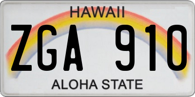 HI license plate ZGA910