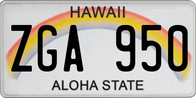 HI license plate ZGA950