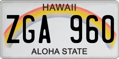 HI license plate ZGA960