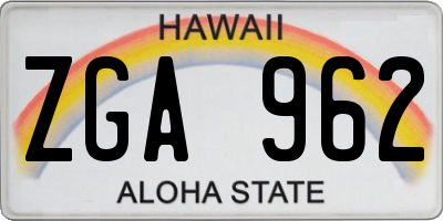 HI license plate ZGA962