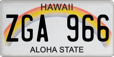HI license plate ZGA966