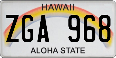 HI license plate ZGA968