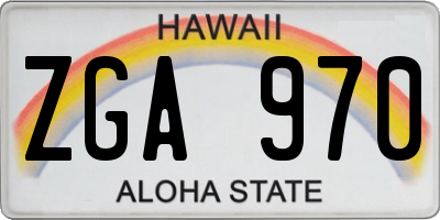 HI license plate ZGA970