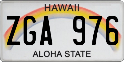 HI license plate ZGA976
