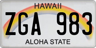 HI license plate ZGA983