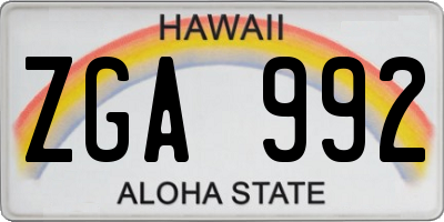 HI license plate ZGA992