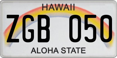 HI license plate ZGB050